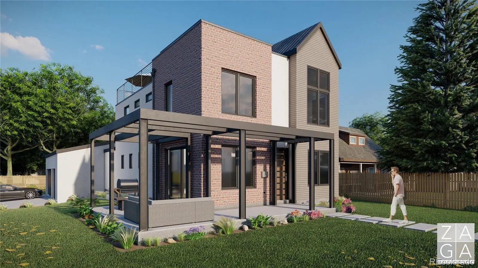 A view of a house with backyard and garden at 1001 Newport Street