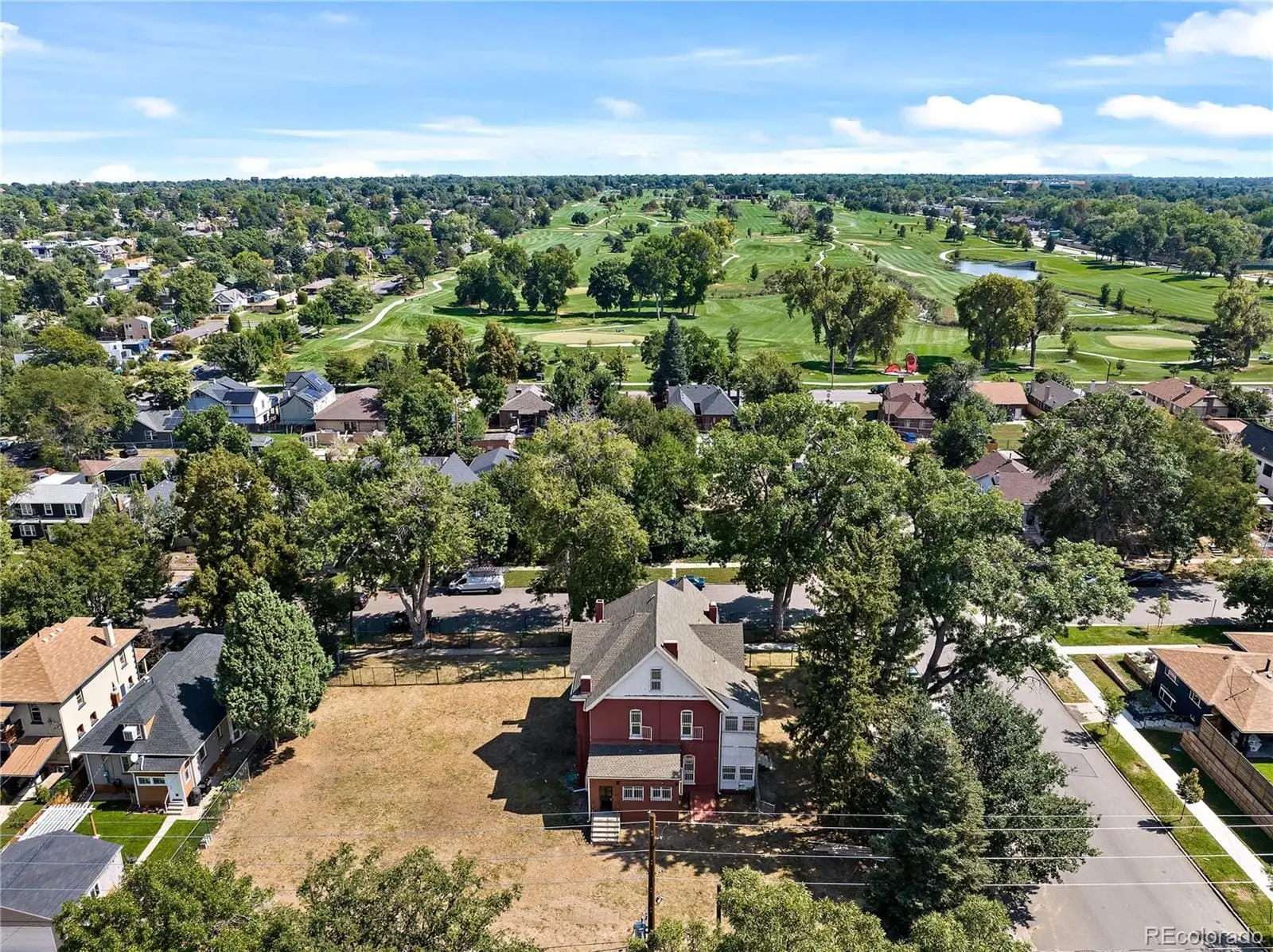 An aerial view of a house with a yard at 2511 North Gaylord Street
