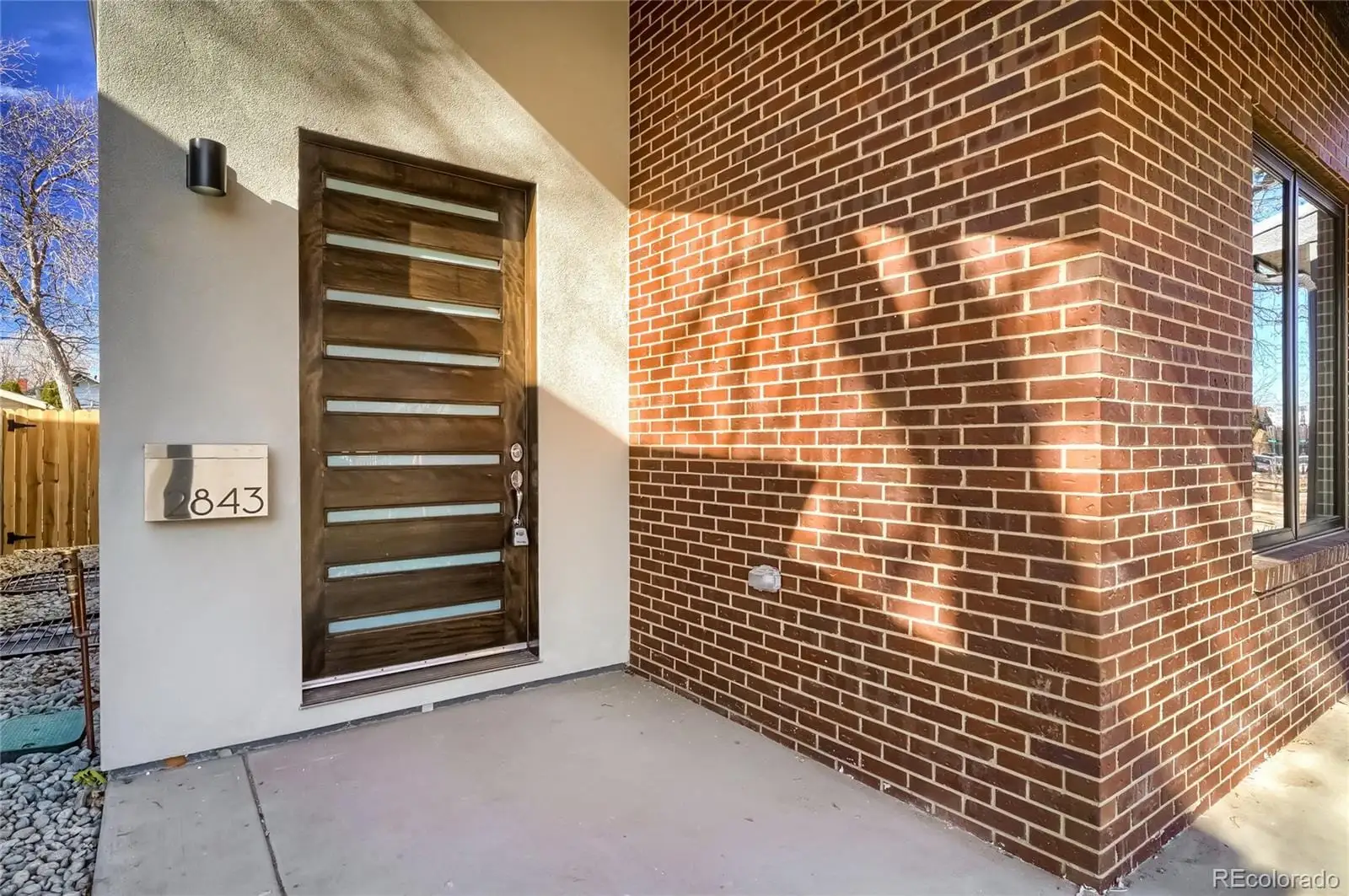 A view of wooden door at 2843 South Acoma Street