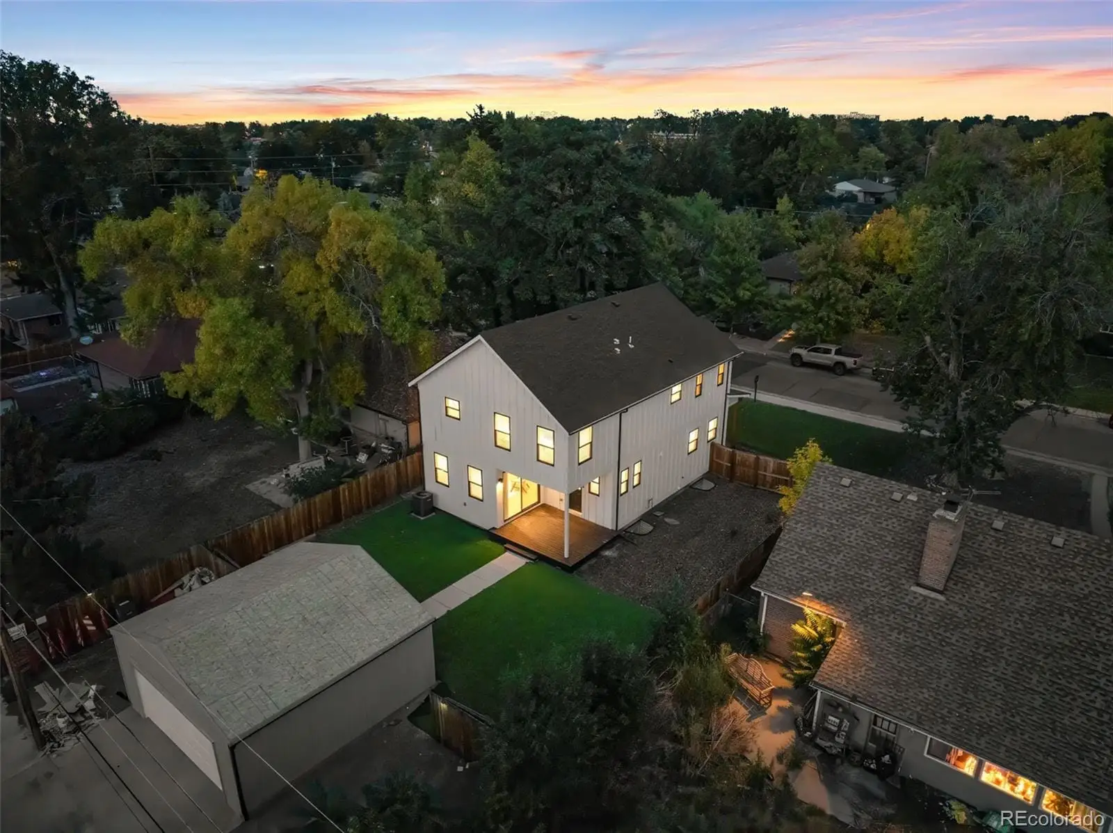 An aerial view of a house with a garden at 2865 Holly Street