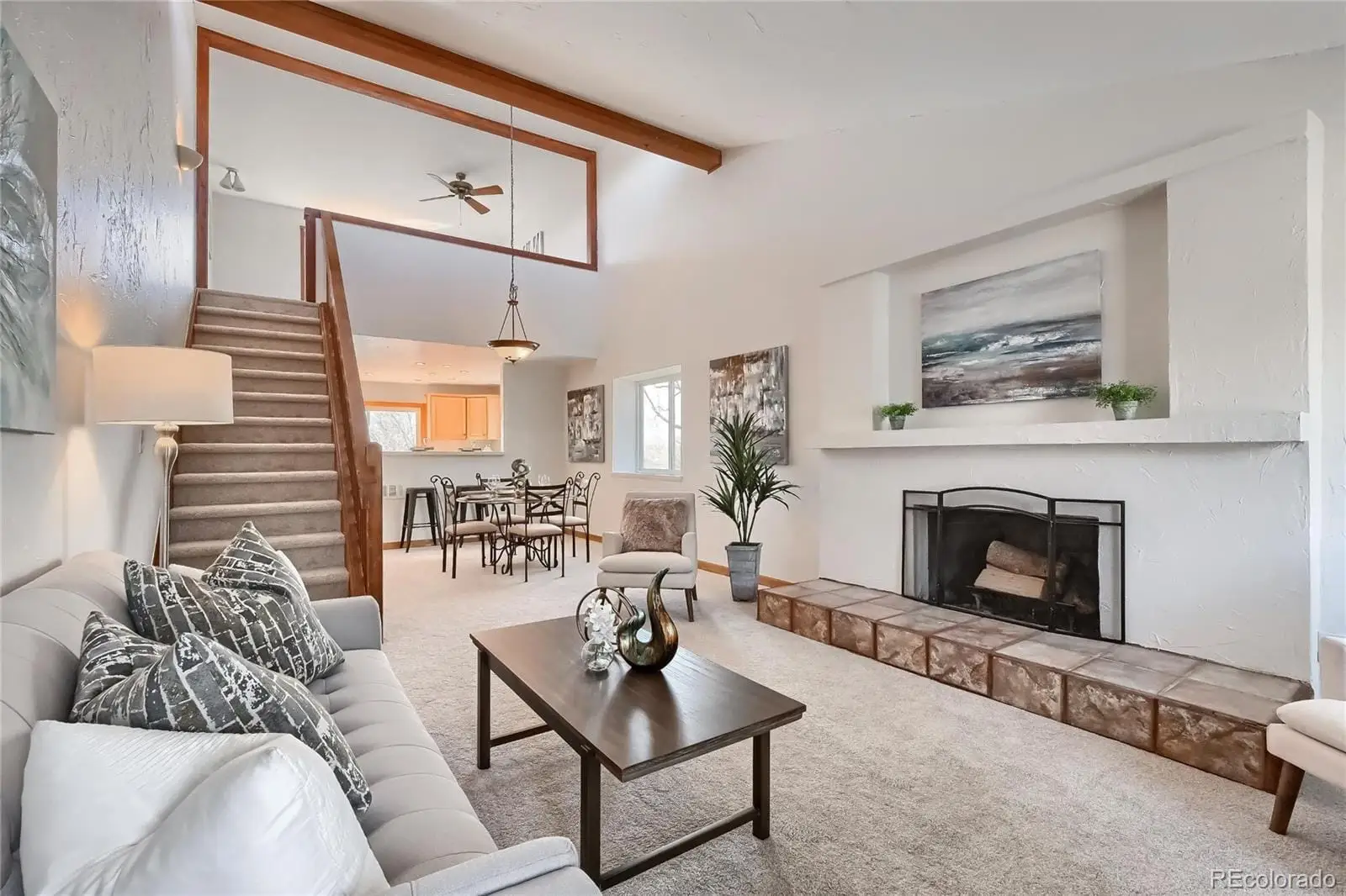 A living room with furniture and a fireplace at 5803 South Miller Street