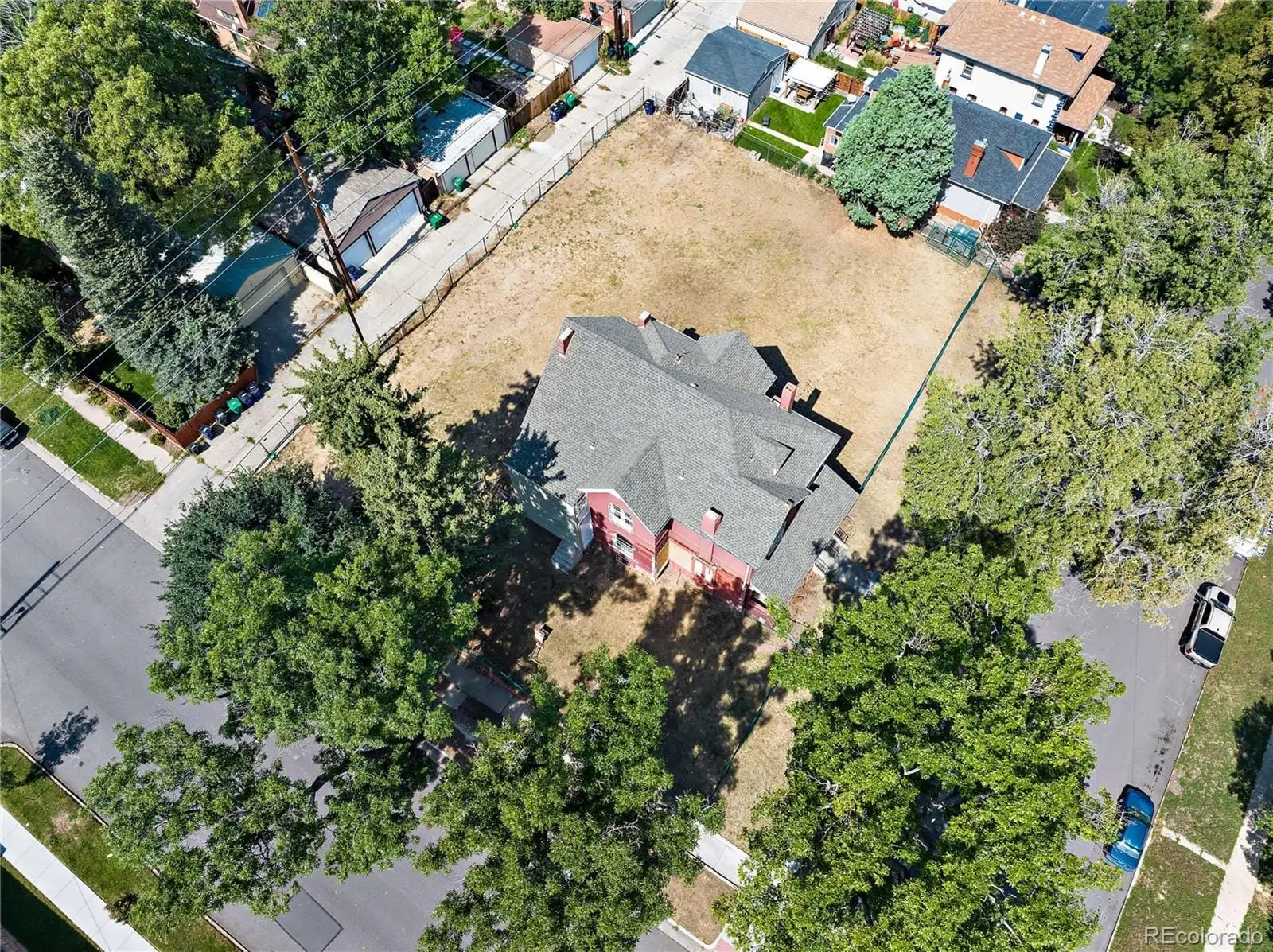 An aerial view of a house at 2521 North Gaylord Street
